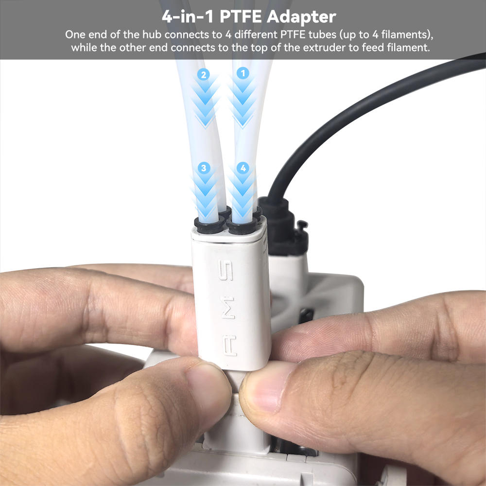 3D Printing Fff - Geüpgradede 4-in-1 PTFE-adapter voor Bambu Lab