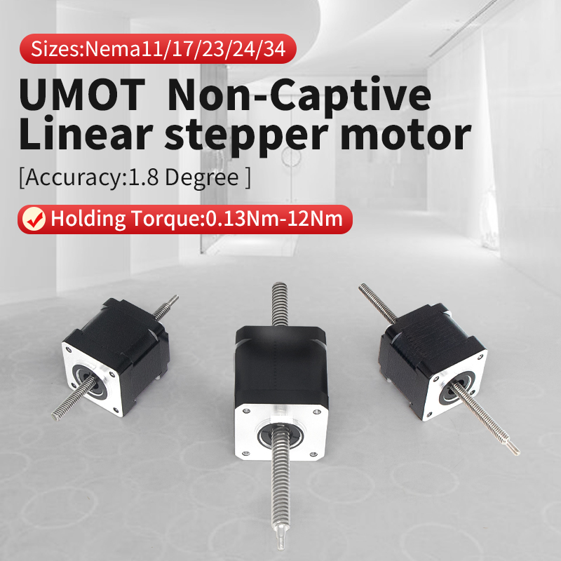 Lead Screw Stepper - UMOT 57*76mm 2.4Nm Tr9.52*3.18/Tr10*10 Nema23 Loodschroef