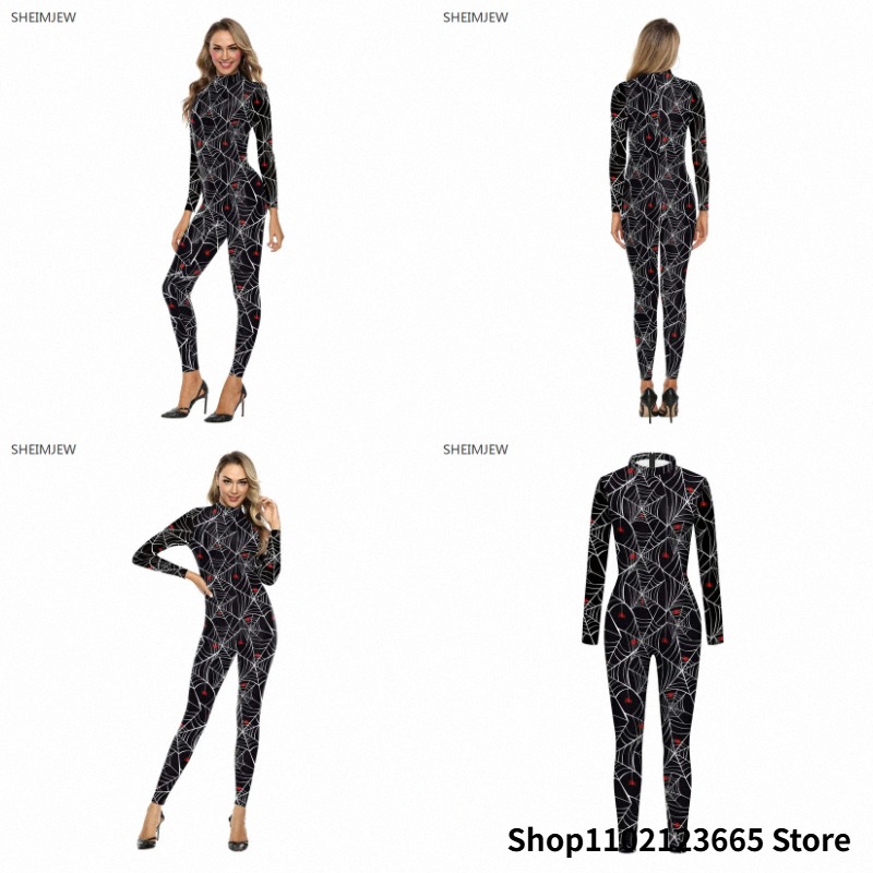 3D Printing Web - Cosplay Kostuum Jumpsuit Halloween Zwarte Spinnenweb