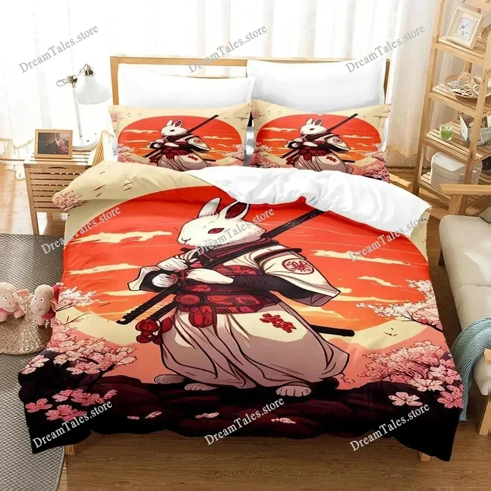 3D Printing Rabbit - Anime Samurai Konijn Beddengoed Set Jongens