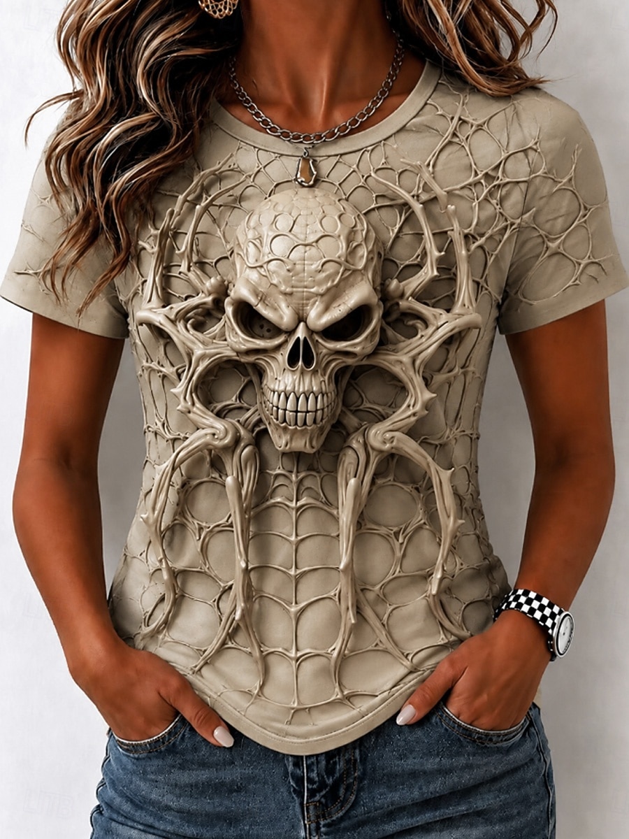3D Printing Web - Dames lente zomer 3D-geprint T-shirt met