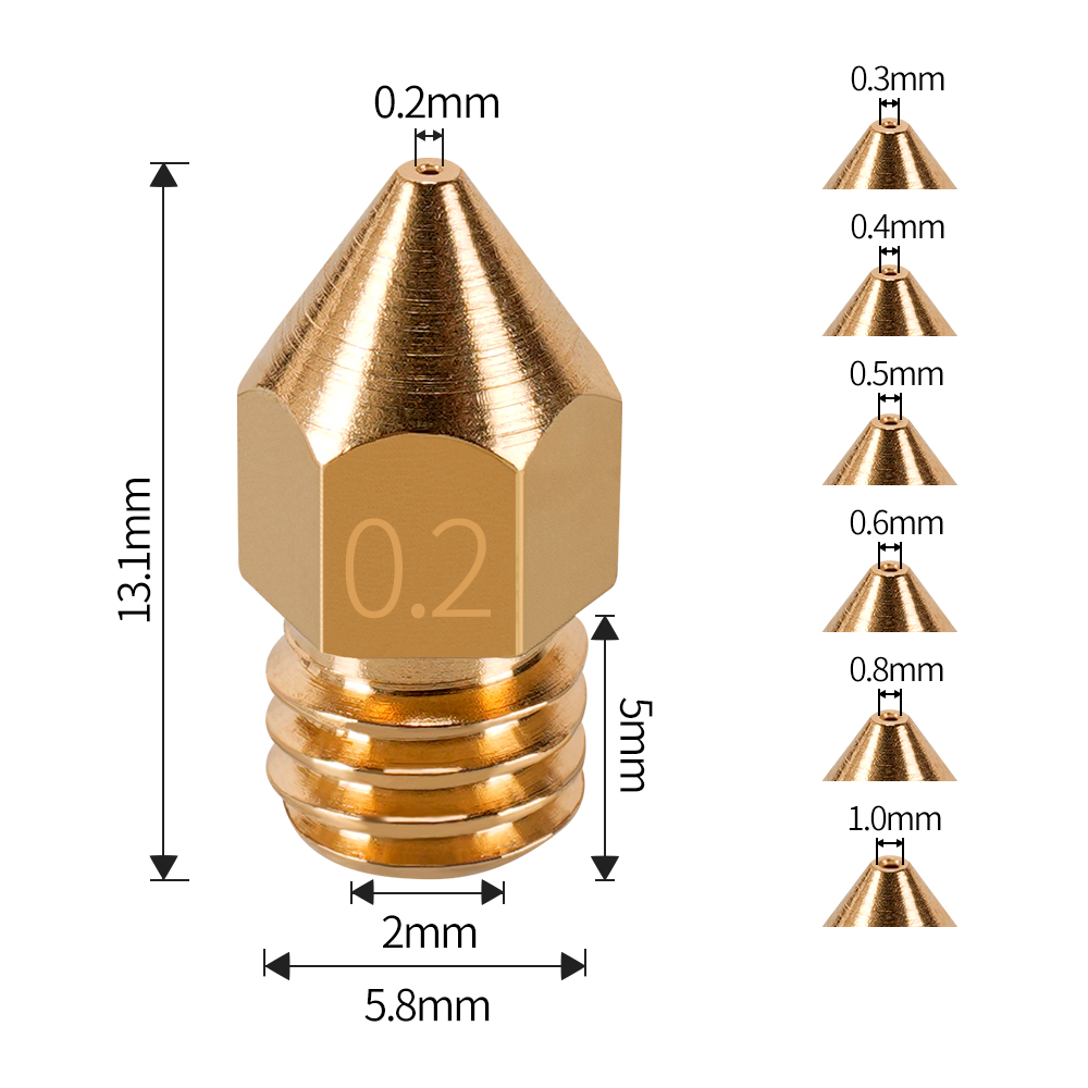MK7 MK8 Nozzle 0.4mm 0.3mm 0.2 - 3D Printing Fff recensie en prijs