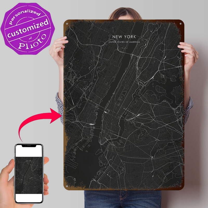 Zilveren New York stratenkaart - 3D Printing York recensie en prijs